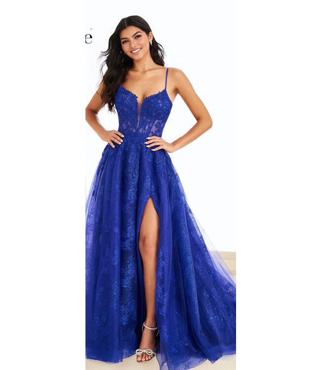 37210 Robe En Tulle Bleu Marine