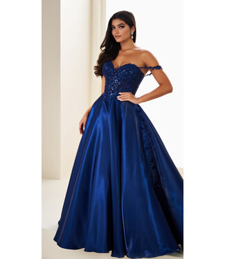 37202 Robe Fluide En Satin Marine