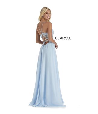 8021 Robe Fluide Bleu Pâle