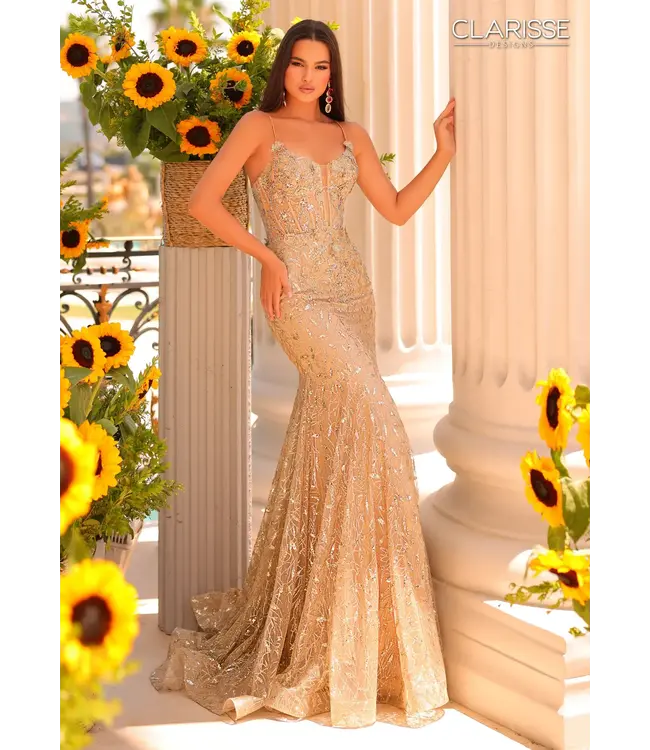 811178 Robe Corset Sirène Champagne