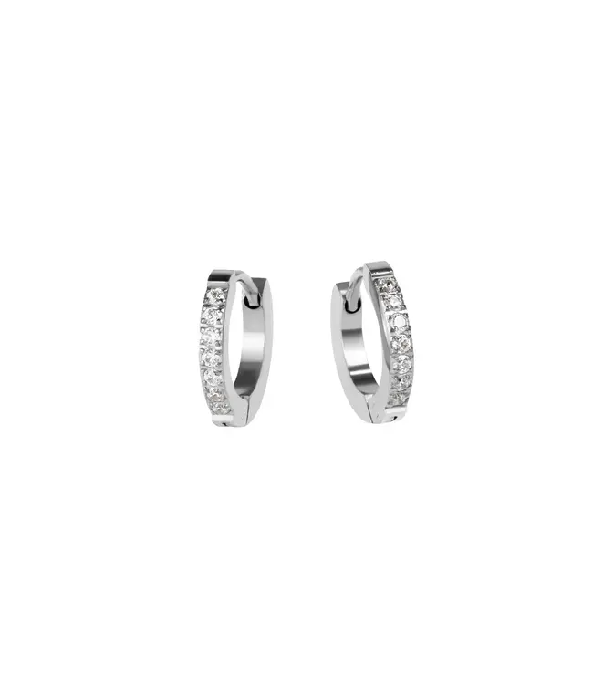 Boucles d'oreilles petites demi éternité Argent