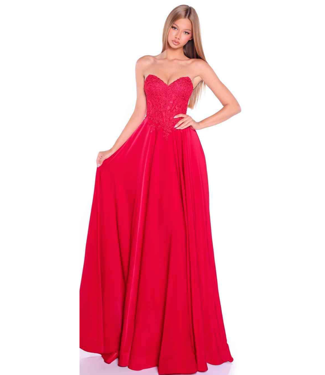 89433 Robe Bustier En Coeur Rouge