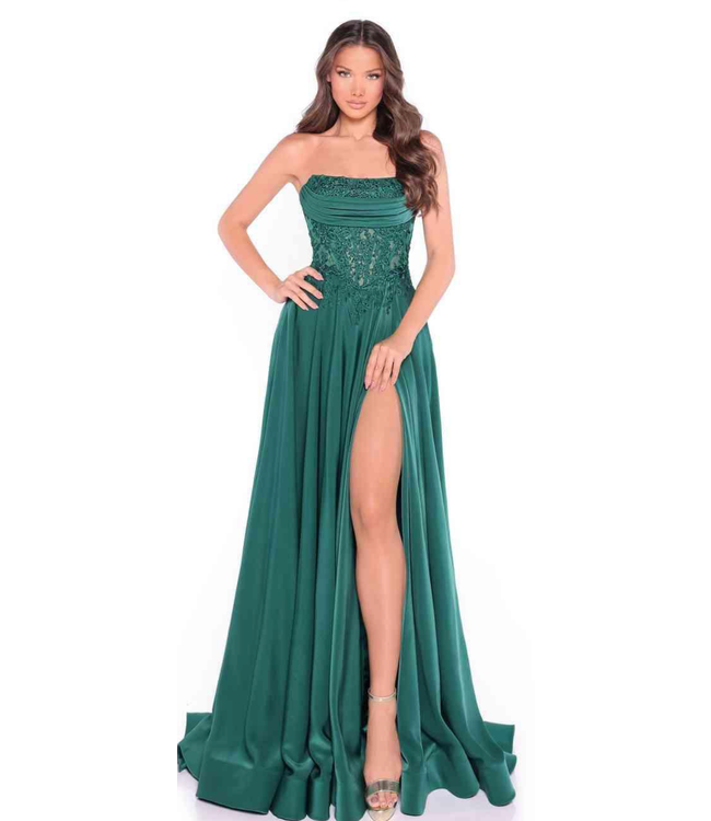 89421 Robe Corset  Avec Fente Émeraude