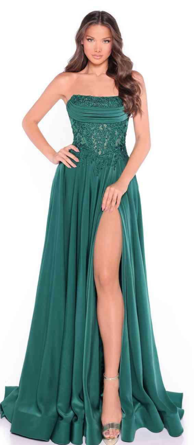 Fente Robe 89421 Robe Corset Avec Fente Émeraude - Mirage