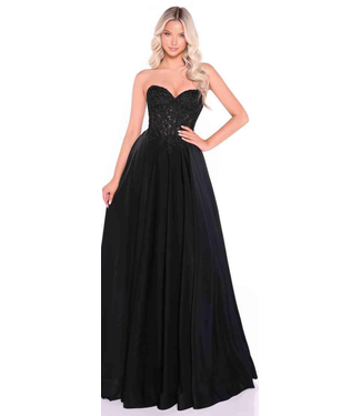 89433 Robe Bustier En Coeur Noir