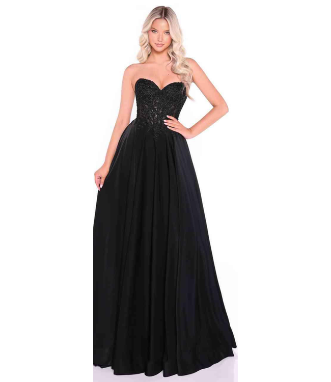 89433 Robe Bustier En Coeur Noir