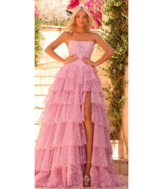 89483 Robe Corset Étagée Rose