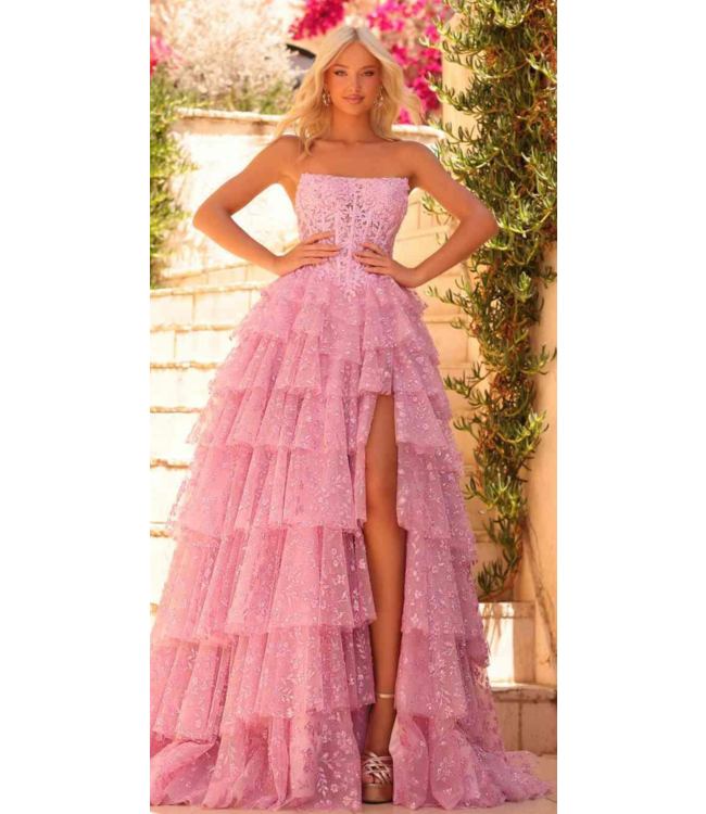 89483 Robe Corset Étagée Rose