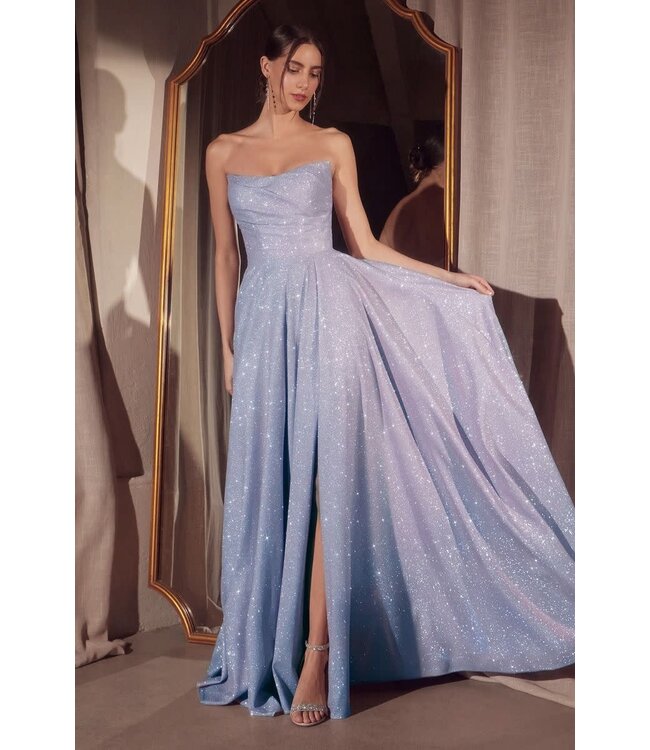 107 Robe Princesse Col Droit Bleu Paris