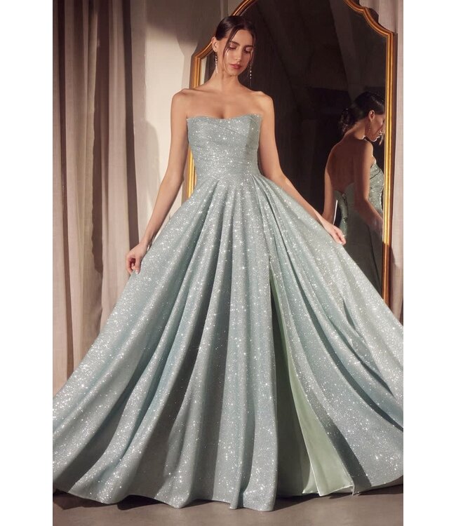 107 Robe Princesse Col Droit Sauge