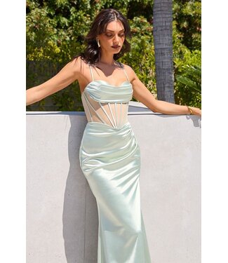 218 Robe Corset Transparent Sauge