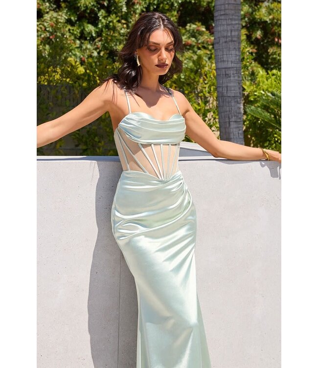 218 Robe Corset Transparent Sauge