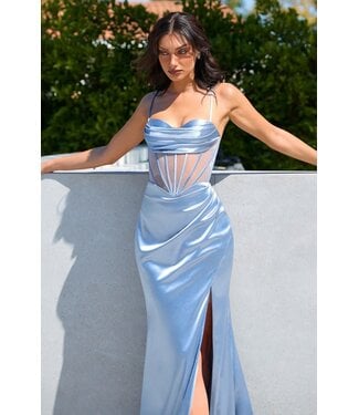 218 Robe Corset Transparent Bleu Pâle