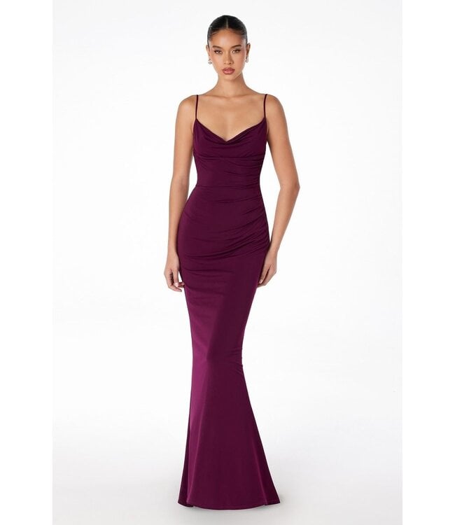 8002 Robe Col Baveux Dos Ouvert