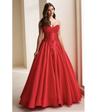 37082 Robe Corset Princesse Rouge