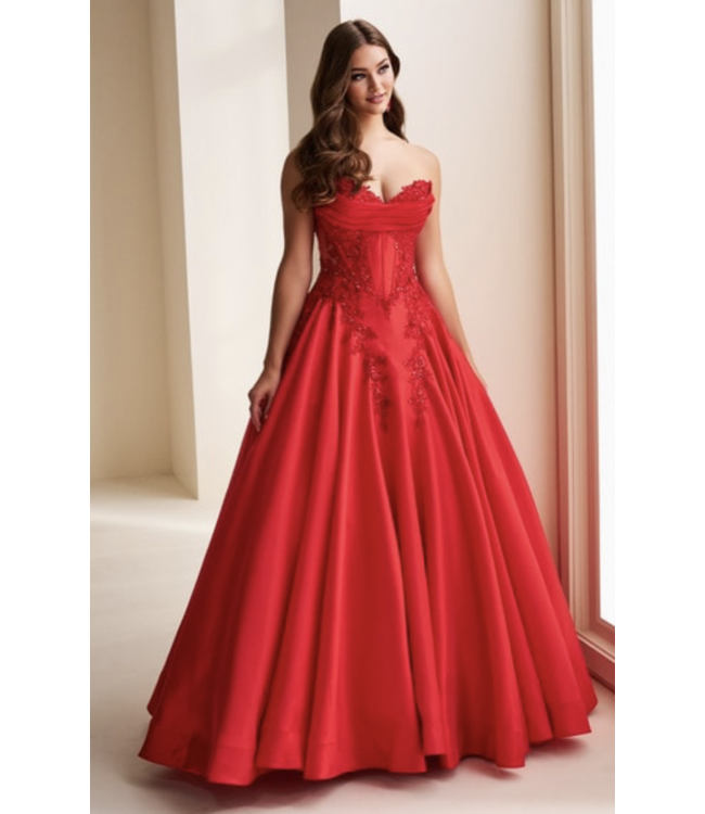 37082 Robe Corset Princesse Rouge