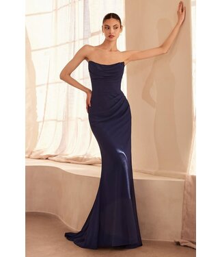 207 Robe Sans Bretelle Marine