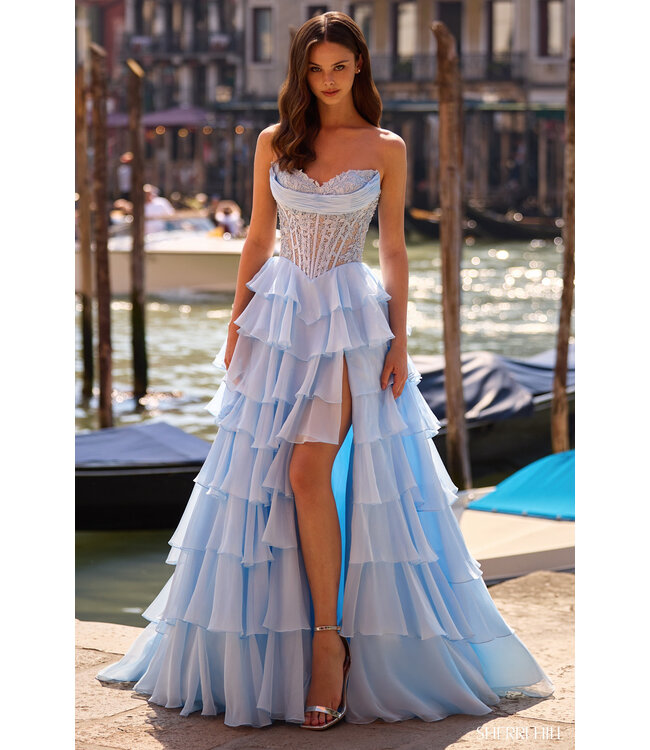 57542 Robe Corset À Volants Noir