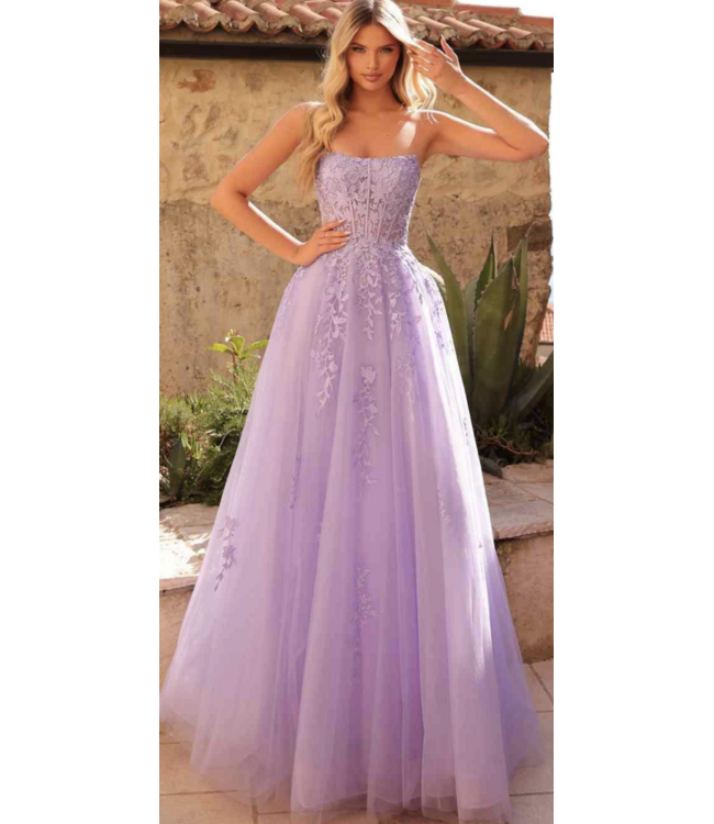 88950 Robe Princesse Brodée Lilas