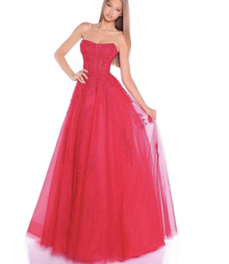 88950 Robe Princesse Brodée Rouge 88950 Robe Princesse Brodée Rouge
