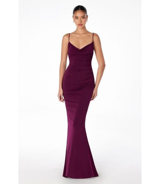 8002 Robe Col Baveux Dos Ouvert