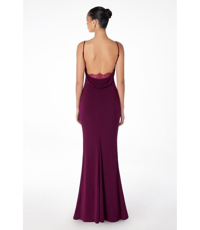 8002 Robe Col Baveux Dos Ouvert