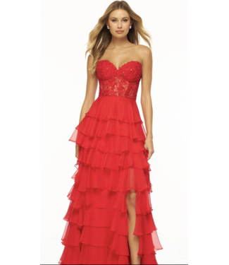 56162 Robe Corset À Volant Rose