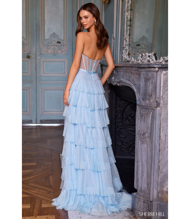 57739 Robe Corset Taille Basse Bleu Pâle