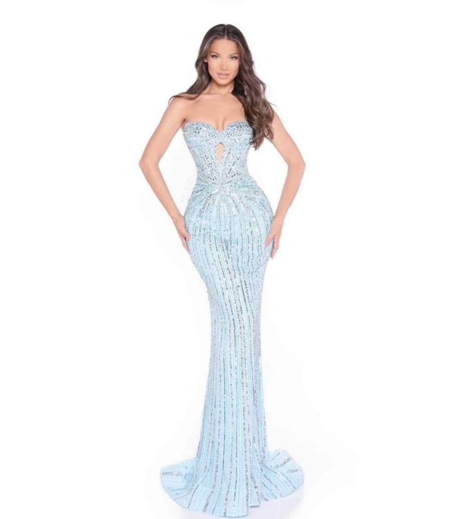 89099 Robe Sirène Ajusté Bleu P