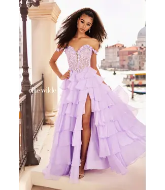 37108 Robe À Étages Avec Fente Lilas