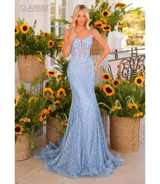 811178 Robe Corset Sirène Bleu Pâle