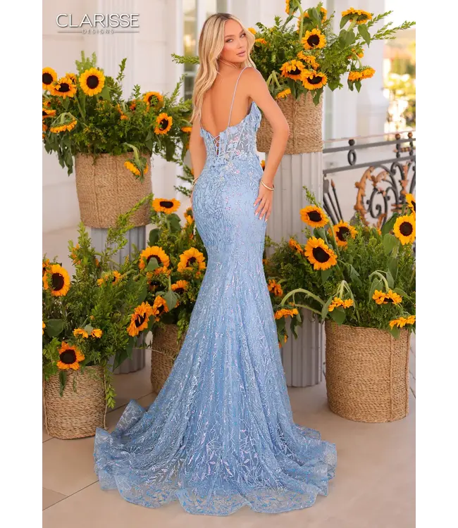 811178 Robe Corset Sirène Bleu Pâle