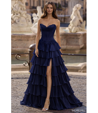 57868 Robe à volants Marine