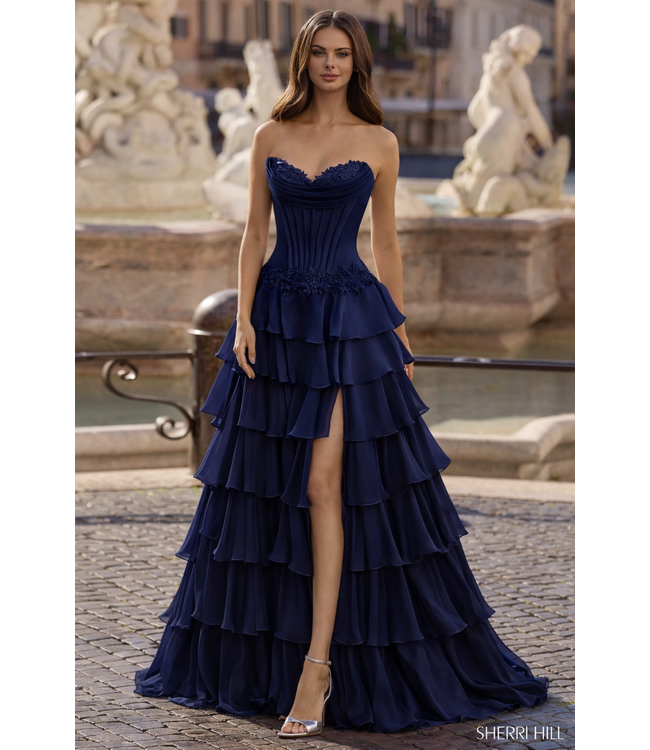 57868 Robe à volants Marine