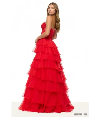 57714 Robe à volants rouge