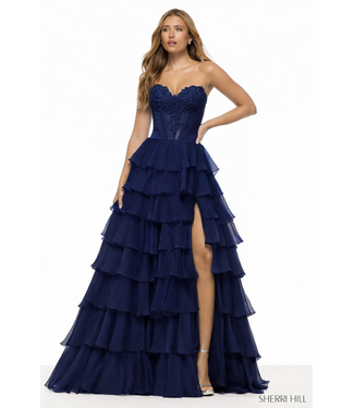 57714 Robe à volants Marine