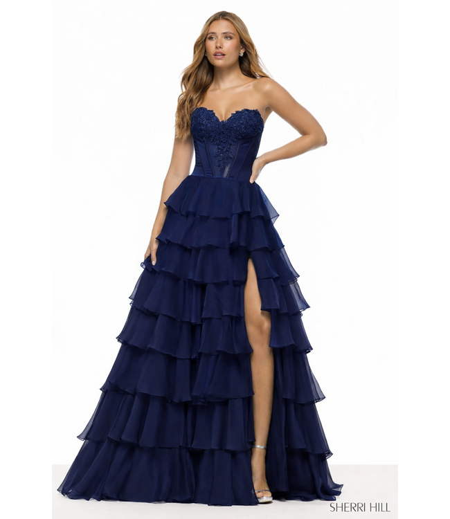 57714 Robe à volants Marine