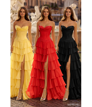 57868 Robe à volants Rouge