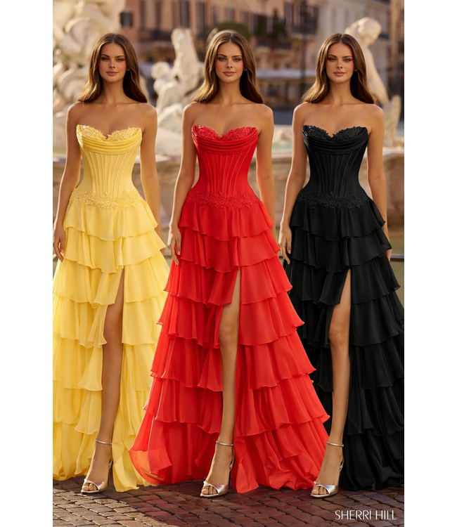 57868 Robe à volants Rouge