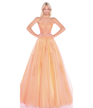 89011 Robe Bustier En Cœur Orange