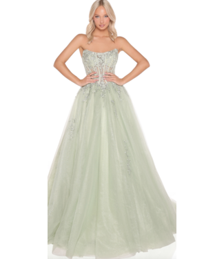 88913 Robe Bustier Scintillante Sauge