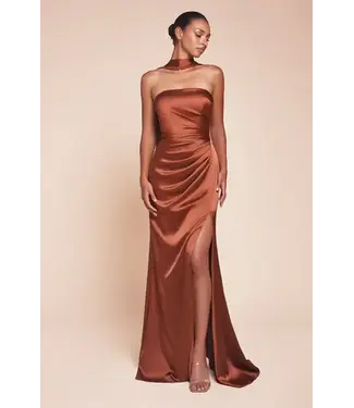 1547 Robe Bustier En Satin Sienna