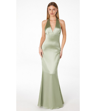 1002 Robe Licou Satinée Sauge