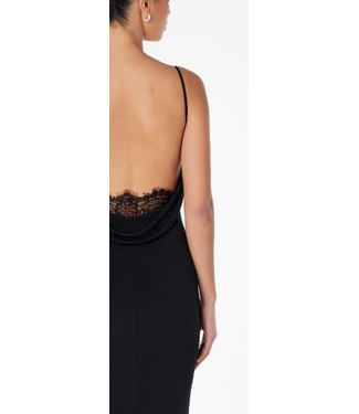 8002 Robe Col Baveux Dos Ouvert Noire