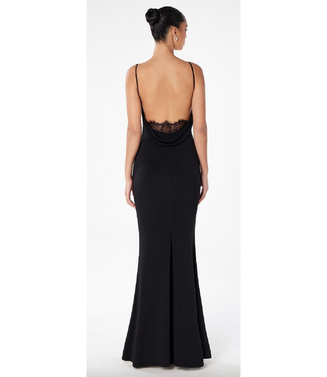 8002 Robe Col Baveux Dos Ouvert Noire