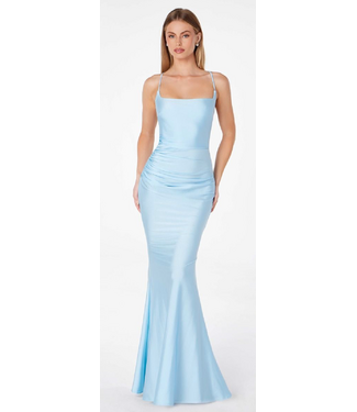 1003 Robe Ajustée Bleu Pâle