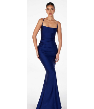 1003 Robe Ajustée Marine