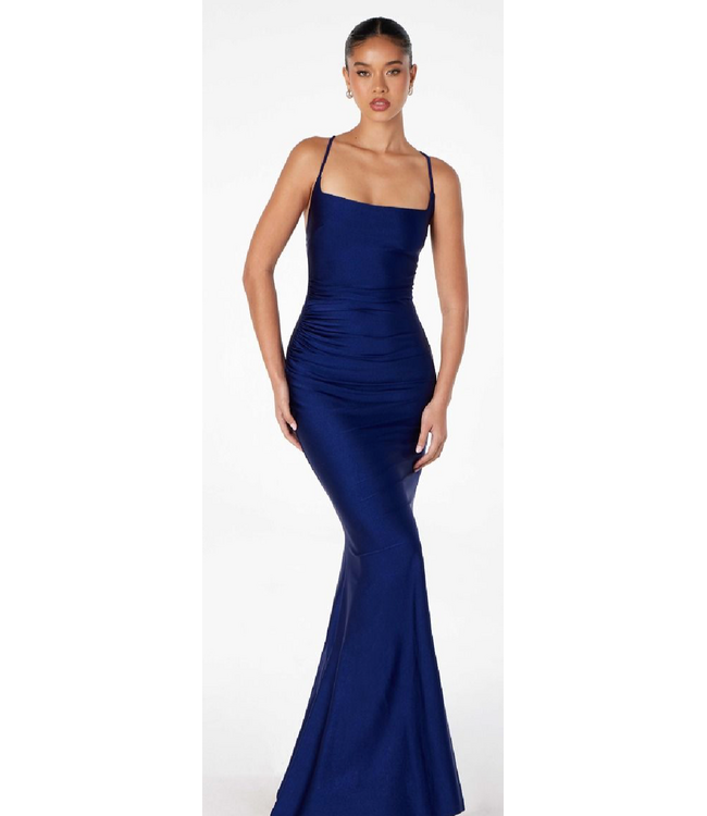 1003 Robe Ajustée Marine