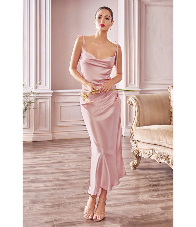 10301 Robe Satinée Rose Poudré