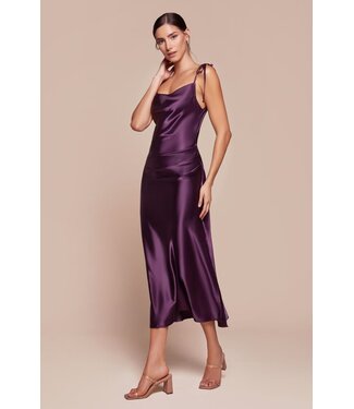 10301 Robe Satinée Aubergine